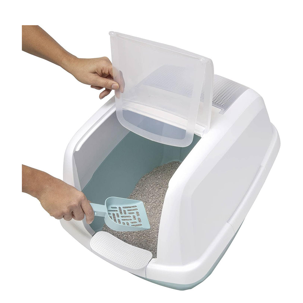 Imac Lettiera Maddy White Tortora - Toilette Chiusa per Gatti di Taglia Grande