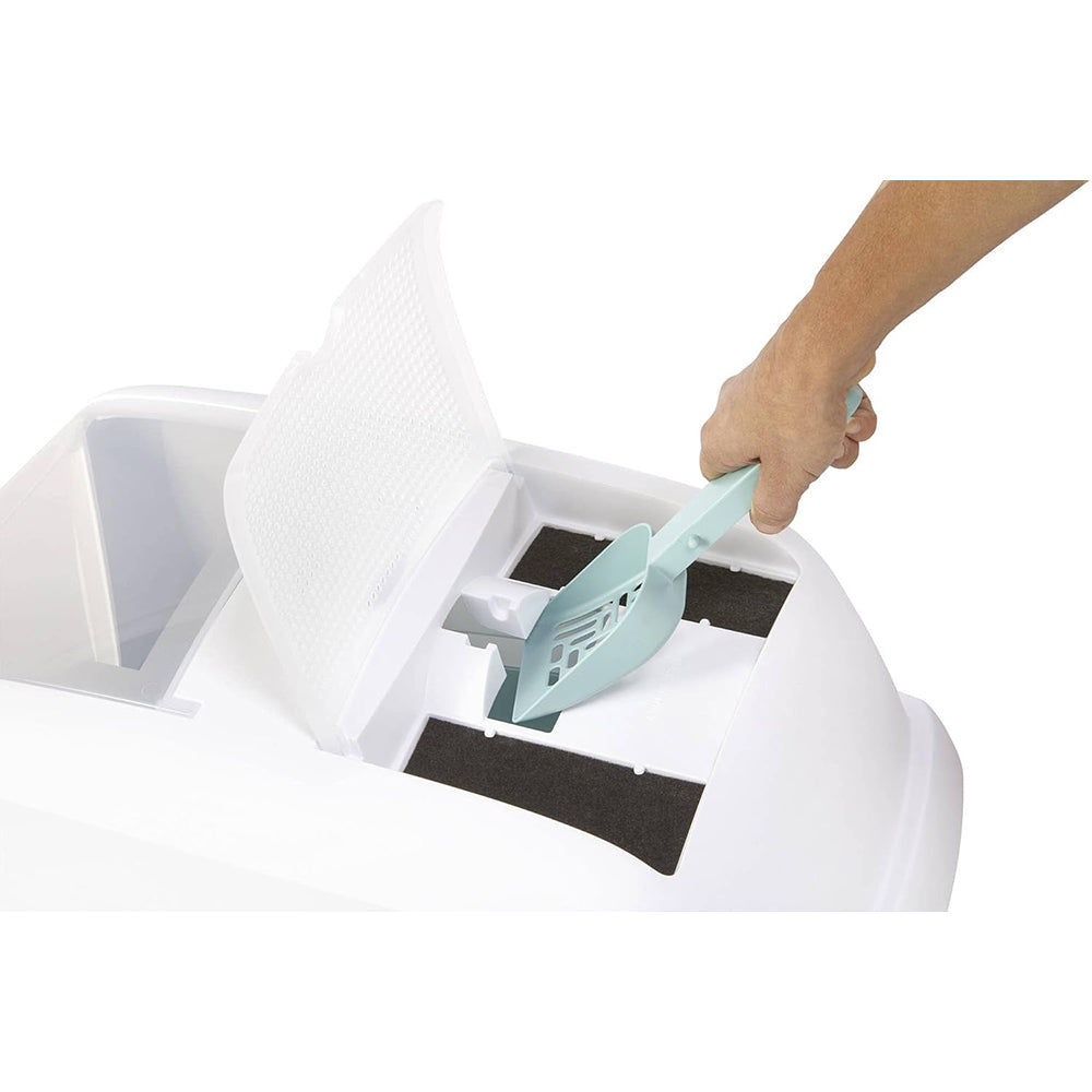 Imac Lettiera Maddy White Tortora - Toilette Chiusa per Gatti di Taglia Grande