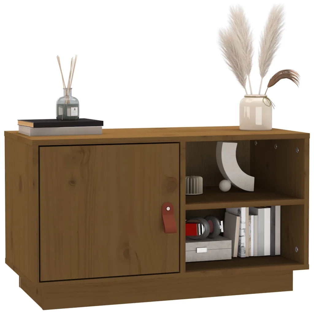 Mobile Porta TV ambra 70x34x40 cm in Legno Massello di Pino 818238