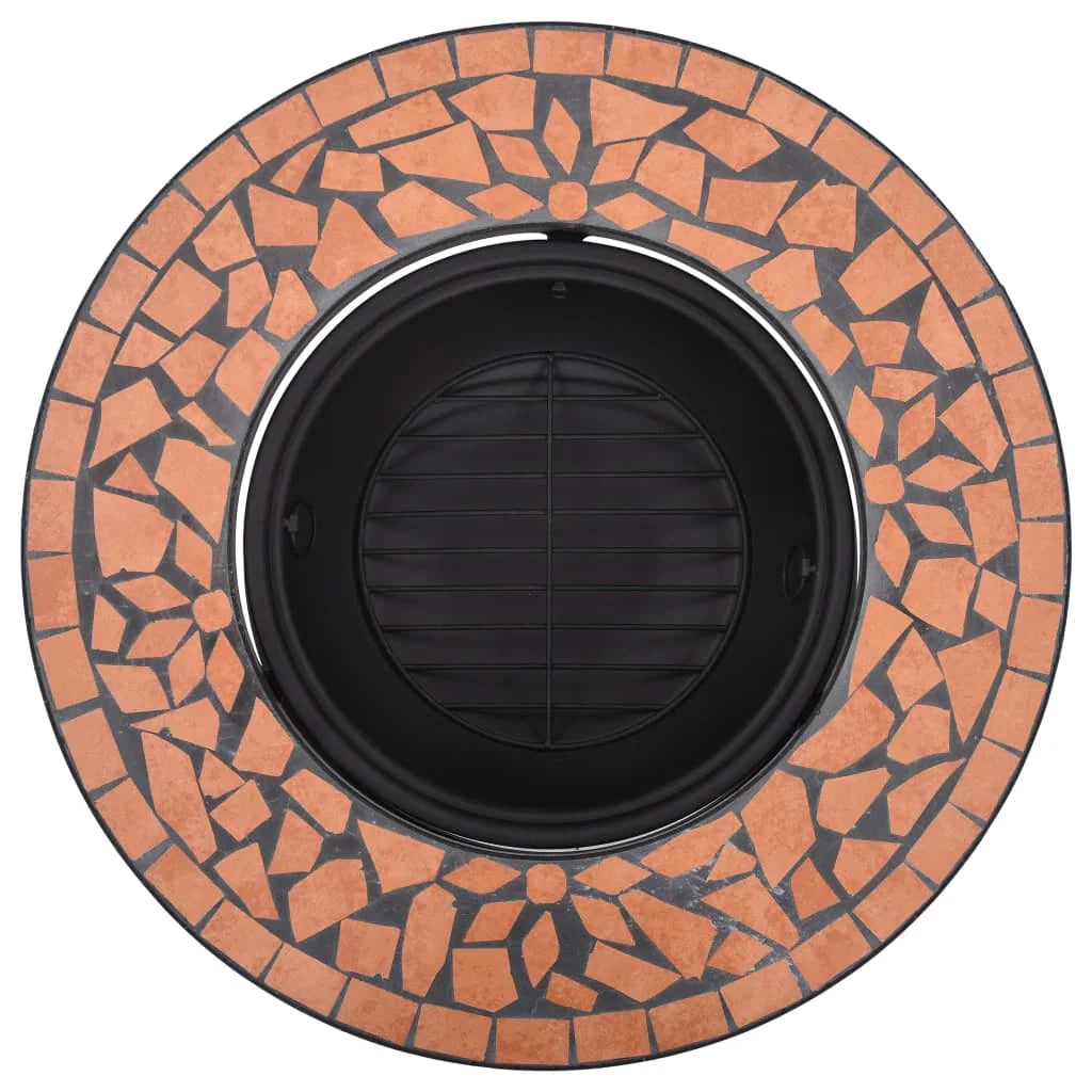Caminetto in mosaico di terracotta 68 cm ceramica 02_0005949