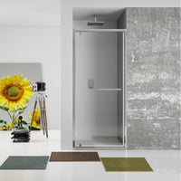 New plus - porta battente 67-71 cm vetro trasparente 6 mm h. 1,95