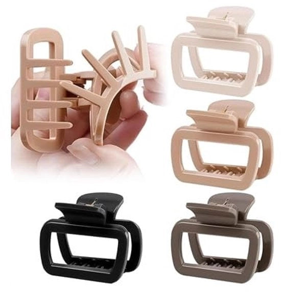 4 clip per capelli in nylon, flessibili e resistenti alle rotture, presa salda