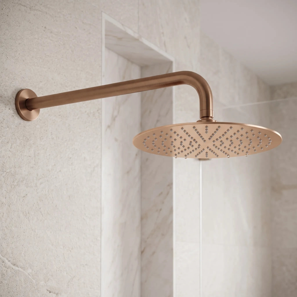 Braccio Doccia Rotondo Rea Js-9021 40cm Brush Copper