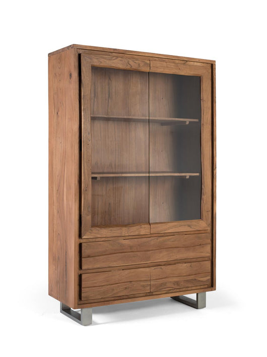 Vetrina in legno di mango e vetro con due ante 190 cm