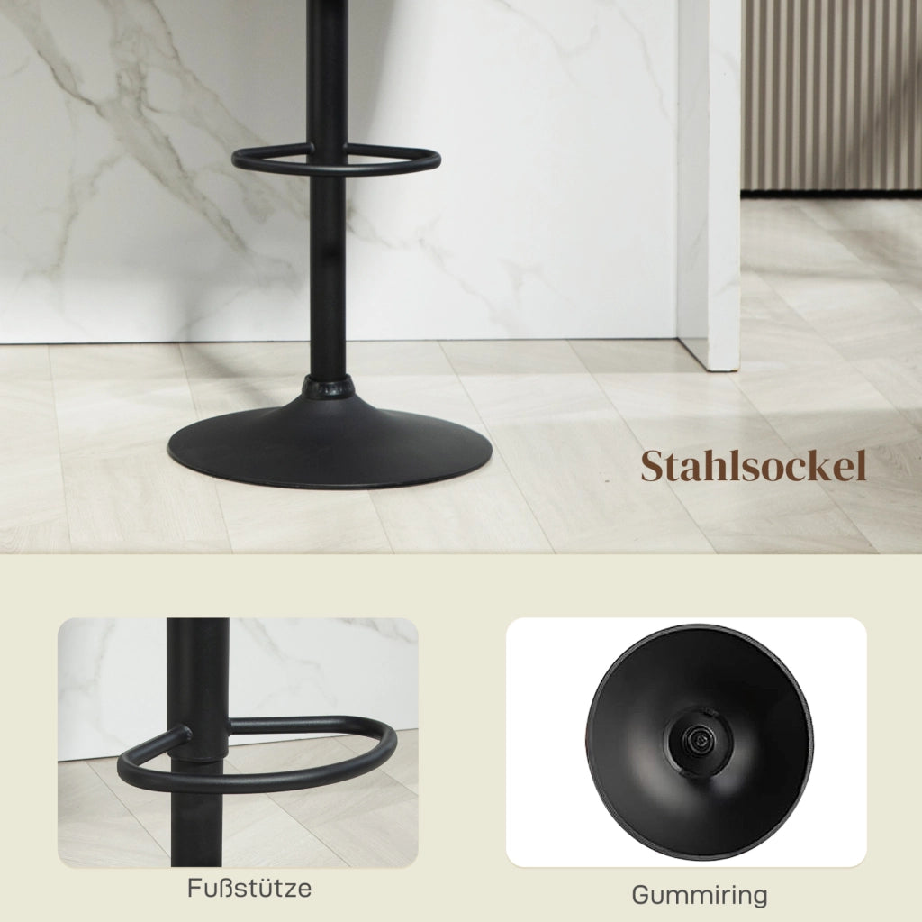 Set 2 sgabelli da bar girevoli grigio scuro