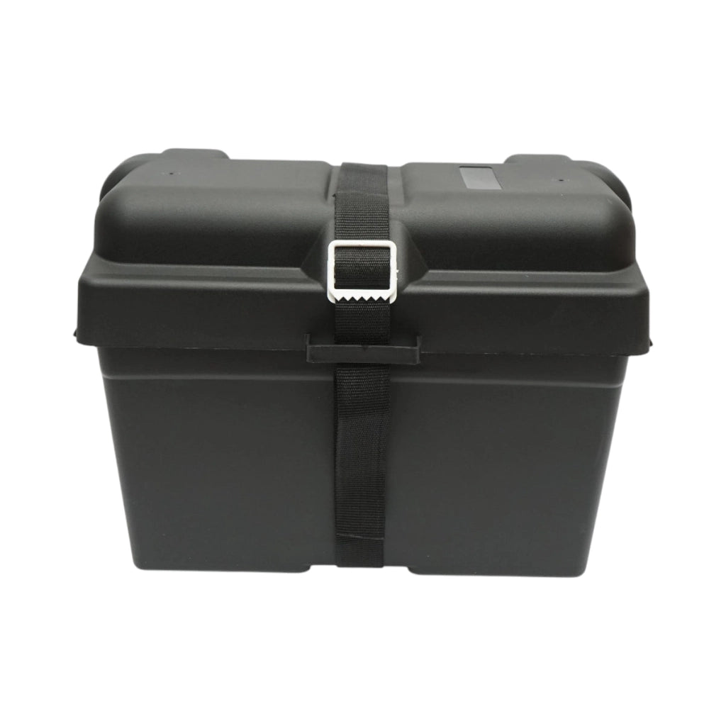Cassetta universale per batteria auto 12V, 360 × 180 × 235 mm.
