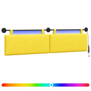Testiera | Testata sospesa Con luce LED Giallo Chiaro Tessuto in Cords