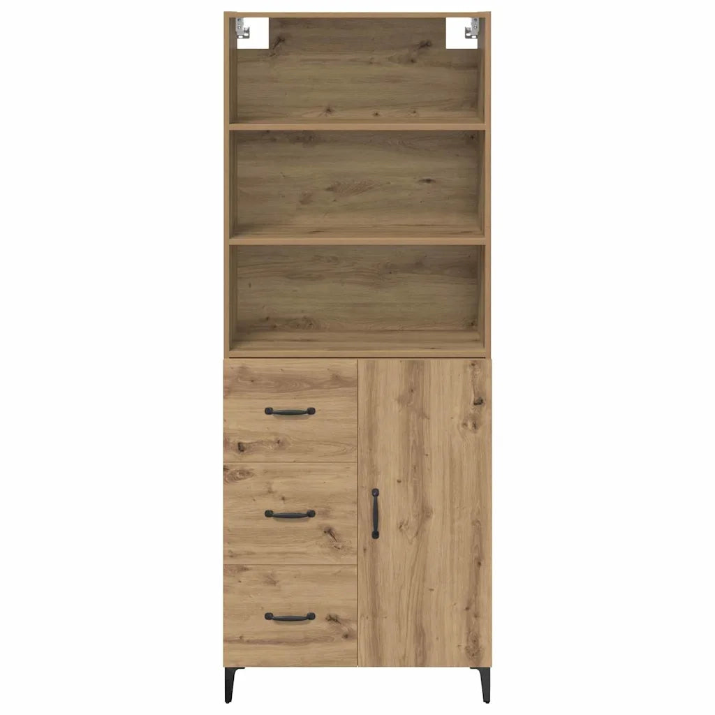Credenza | Madia | Buffet da pranzo | Armadio da pranzo con cassetto Rovere artigianale 69,5 x 34 x 180 cm