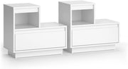Comodino Tina, Bianco, 59.4 x 53.2 cm Set di 2