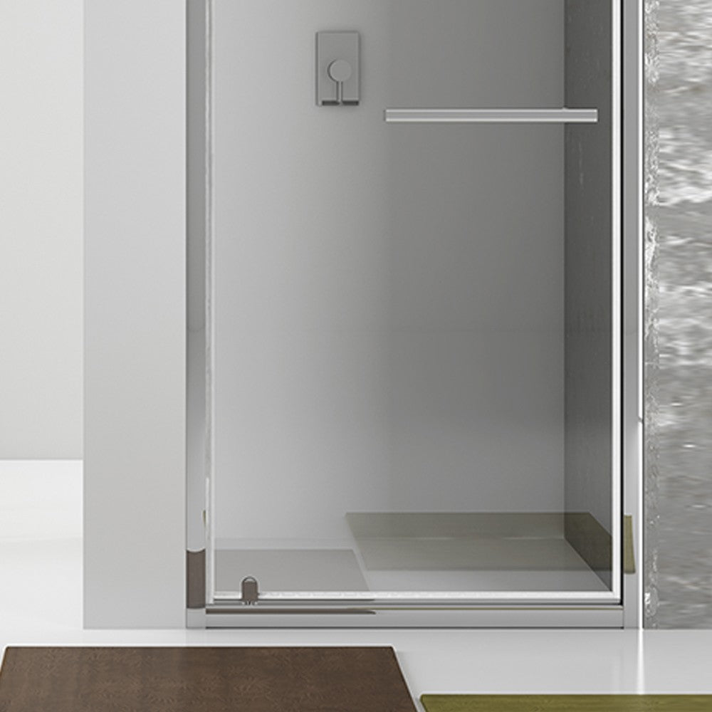 New plus - porta battente 87-91 cm vetro trasparente 6 mm, h. 1,95