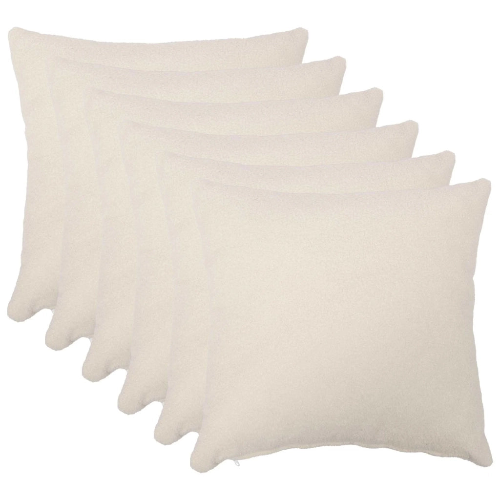 Federa 6 pcs HEERLEN Crema 35 x 35 cm Bouclé 908100