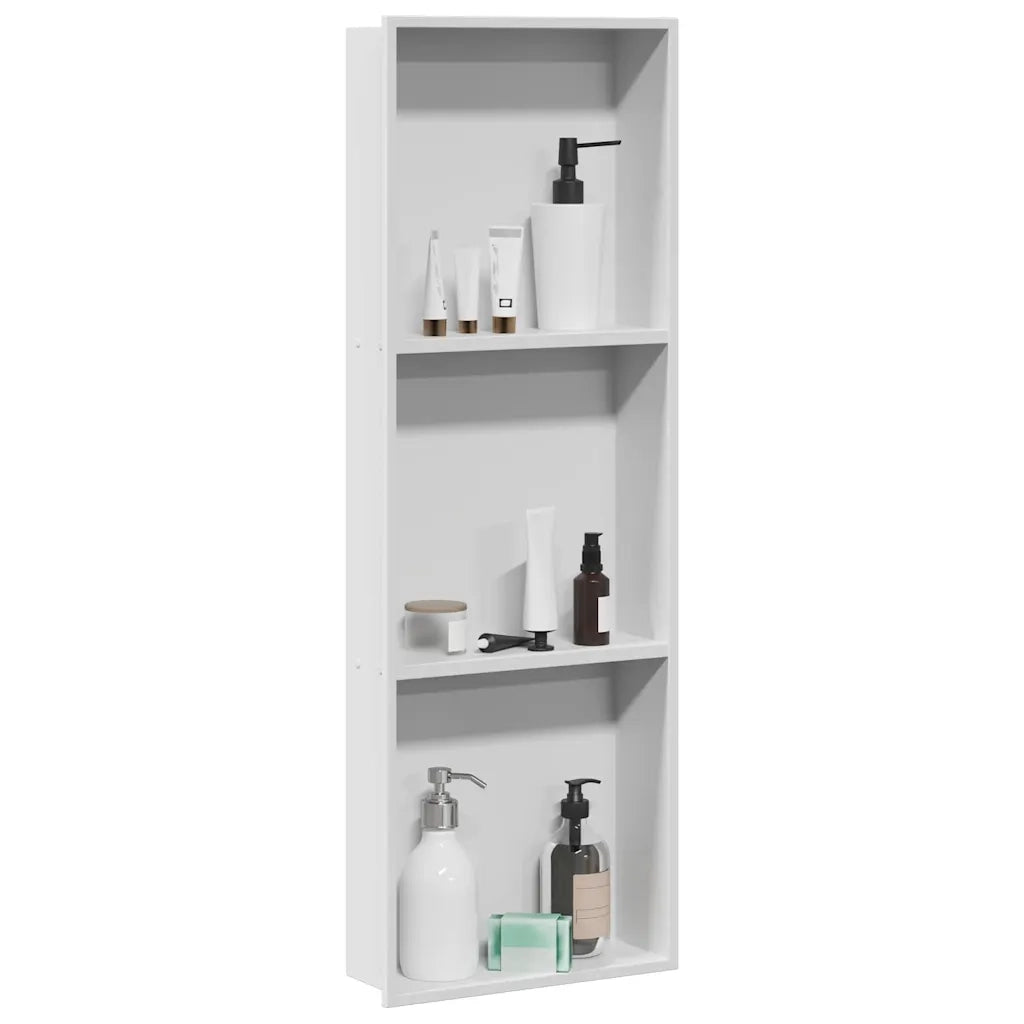 Nicchia per doccia Bianco 90 x 30 x 9,5 cm Acciaio inossidabile CFW6232880