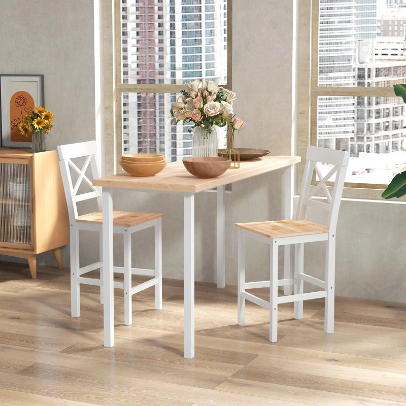SGABELLO BAR 2 PEZZI 41x46x97,5 cm Legno di pino Naturale stile rustico