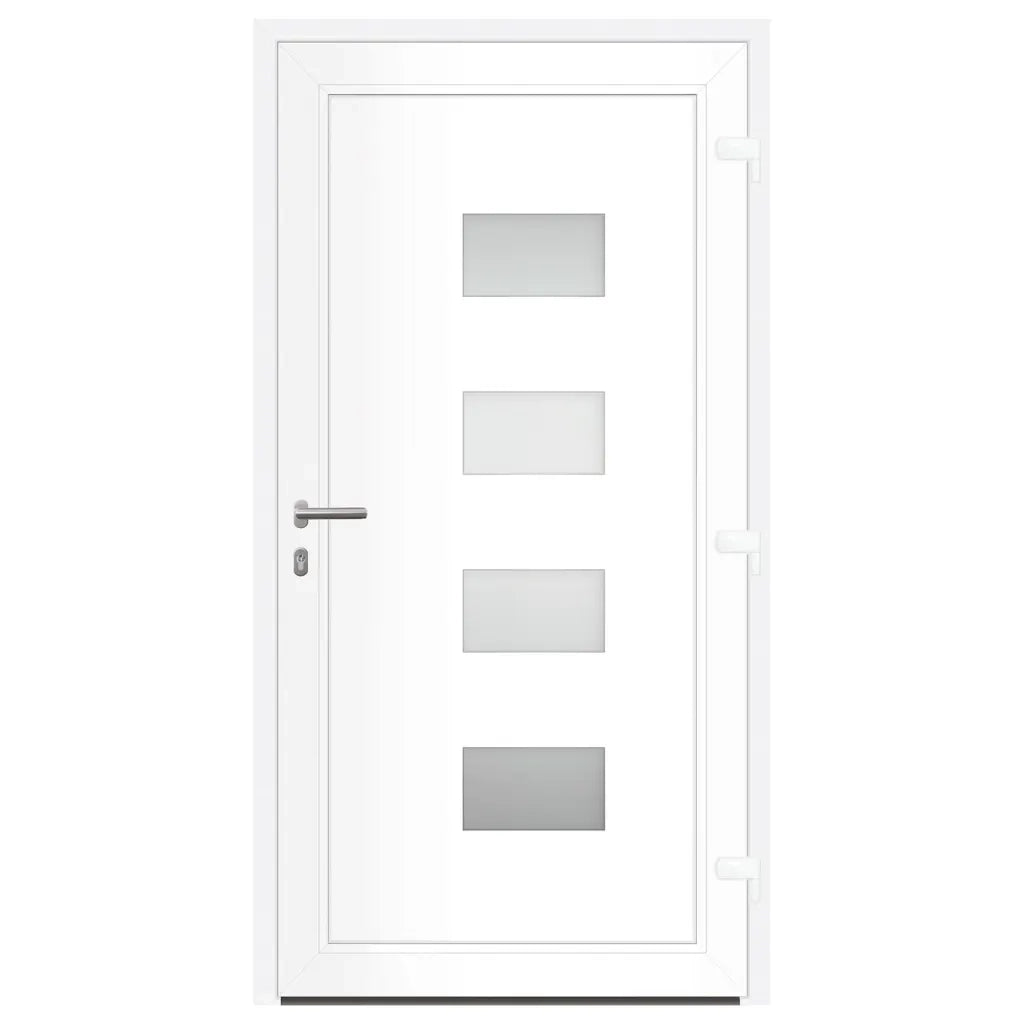 Porta Ingresso Antracite 100x200 cm in Alluminio e PVC 3157068
