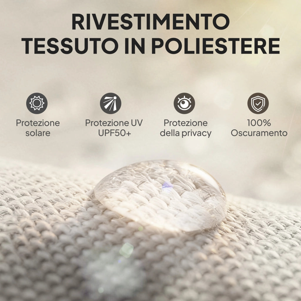 Tenda a Rullo Avvolgibile con Cassetta Alluminio ¨C zephmum ¨C 250x160 cm Bianco Crema
