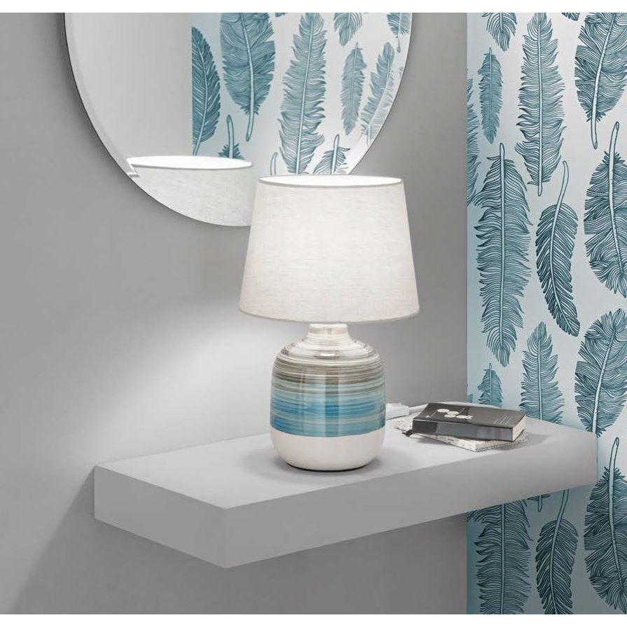 LAMPADA DA TAVOLO APACHE E27 D.25XH39CM AZZURRA.