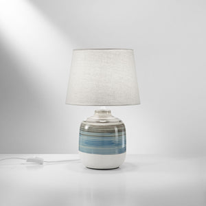 LAMPADA DA TAVOLO APACHE E27 D.25XH39CM AZZURRA.