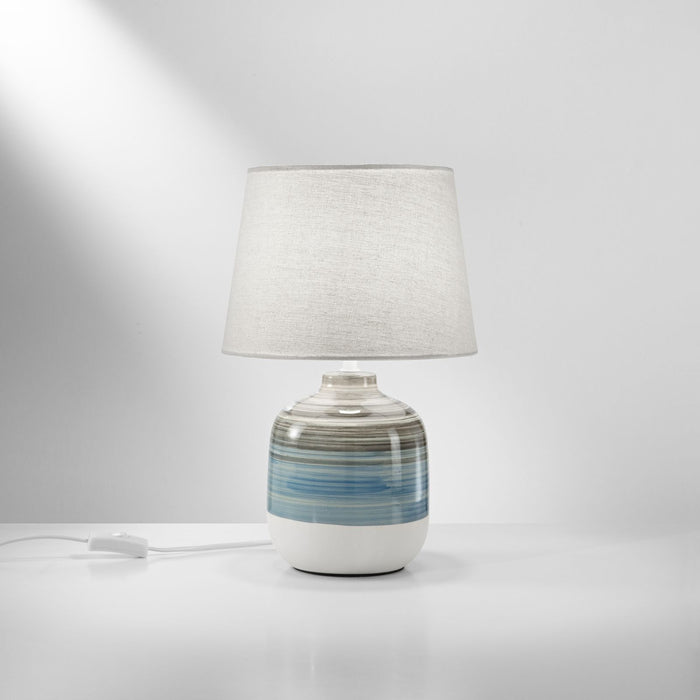 LAMPADA DA TAVOLO APACHE E27 D.25XH39CM AZZURRA.