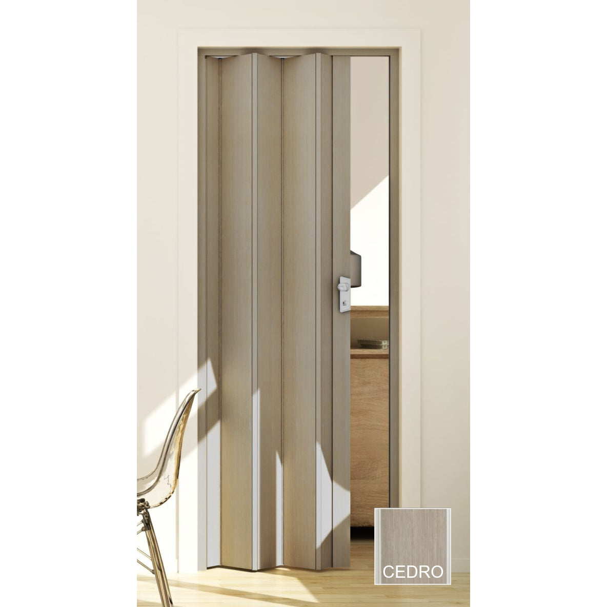 PORTA A SOFFIETTO MAYA 83XH214CM LEGNO CEDRO 3D CO