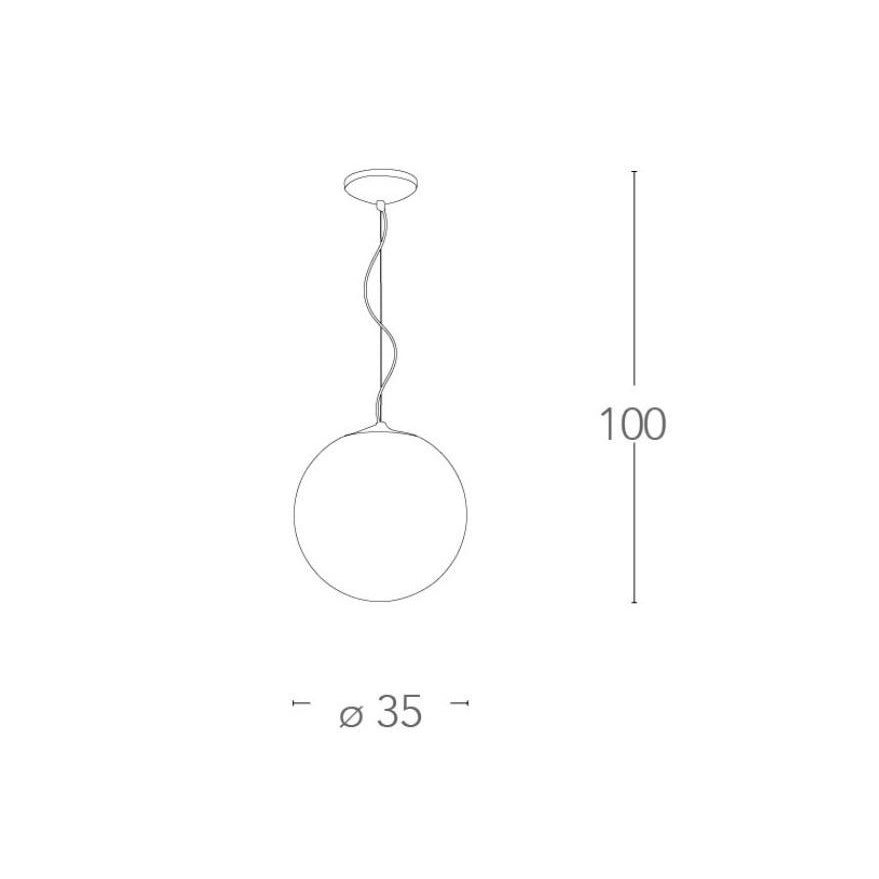 LAMPADARIO CITY 1XE27 D.35XH100CM BIANCA.