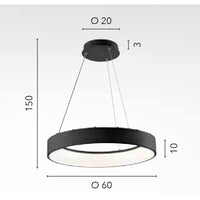 LAMPADARIO LED NOAH 60W 3-4-6500K D.60XH150CM OR.