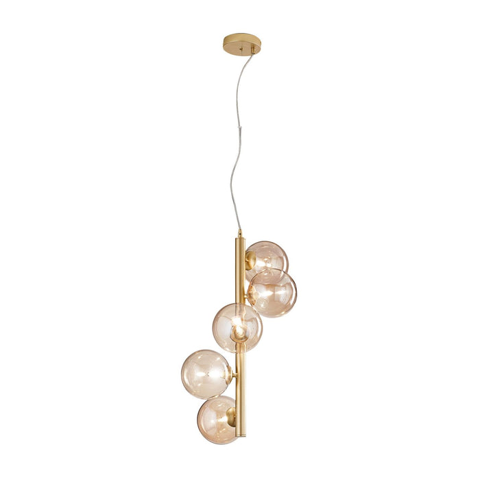 LAMPADARIO HONEY 5XG9 D.36,1XH183CM ORO.