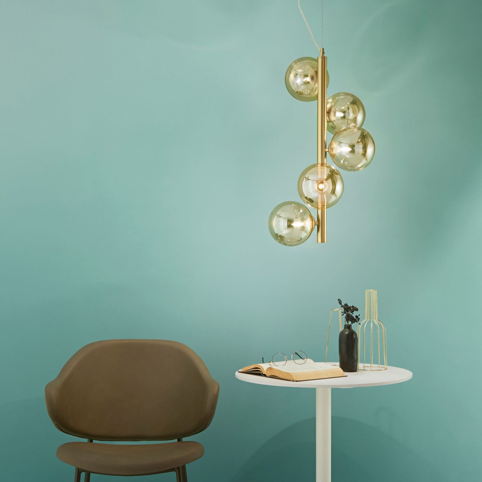 LAMPADARIO HONEY 5XG9 D.36,1XH183CM ORO.