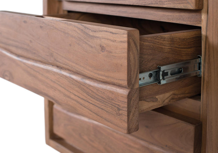 Vetrina in legno massello di acacia con vetro