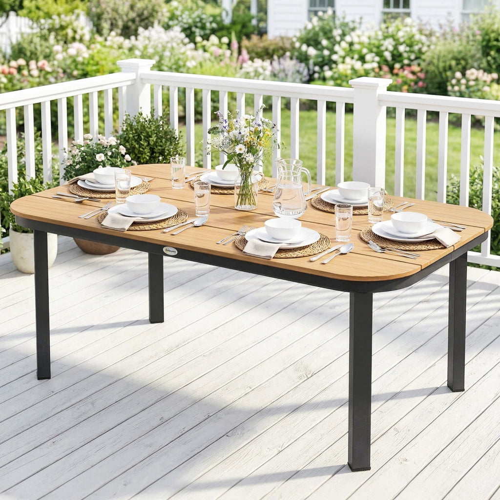 Tavolo da Giardino 6 Posti ¨C zephmum ¨C Naturale WPC 155x88x72