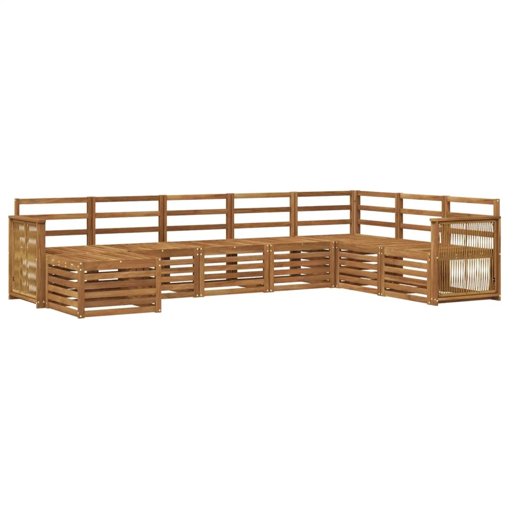 Set di divani da esterno 6 pz Naturale Legno di Acacia Massello 3384715