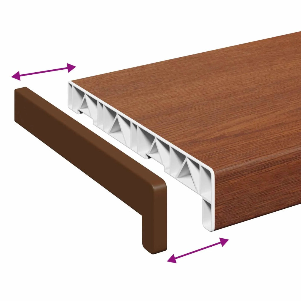 Soglia della Finestra Legno Marrone 60 x 20 x 4,5 cm PVC 42046897