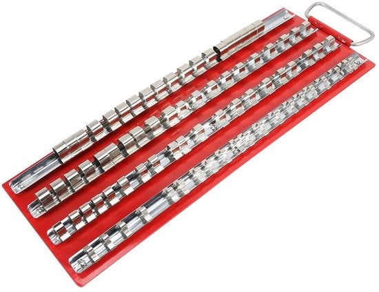 Organizzatore per Strumenti da 80 pezzi - Raccoglitore per Chiavi per 1/2, 1/4, 3/8 Pollici - Fabbriato in Acciaio Inossidabile e Plastica