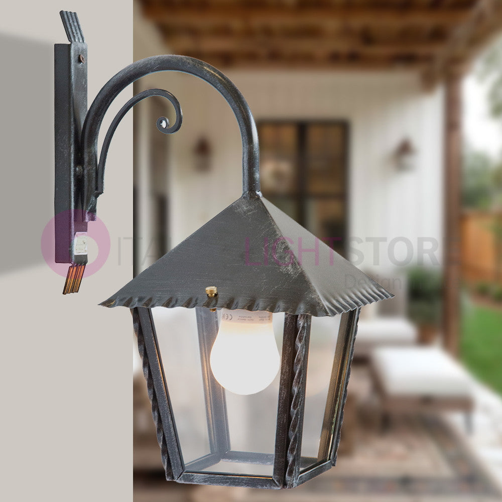 HEIDI Lanterna da Parete in Ferro Battuto Design Rustico