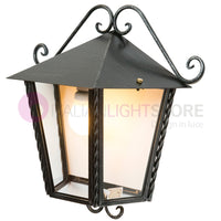 HEIDI Mezza Lanterna da Parete in Ferro Battuto Design Rustico