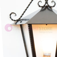 HEIDI Mezza Lanterna da Parete in Ferro Battuto Design Rustico