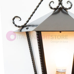 HEIDI Mezza Lanterna da Parete in Ferro Battuto Design Rustico