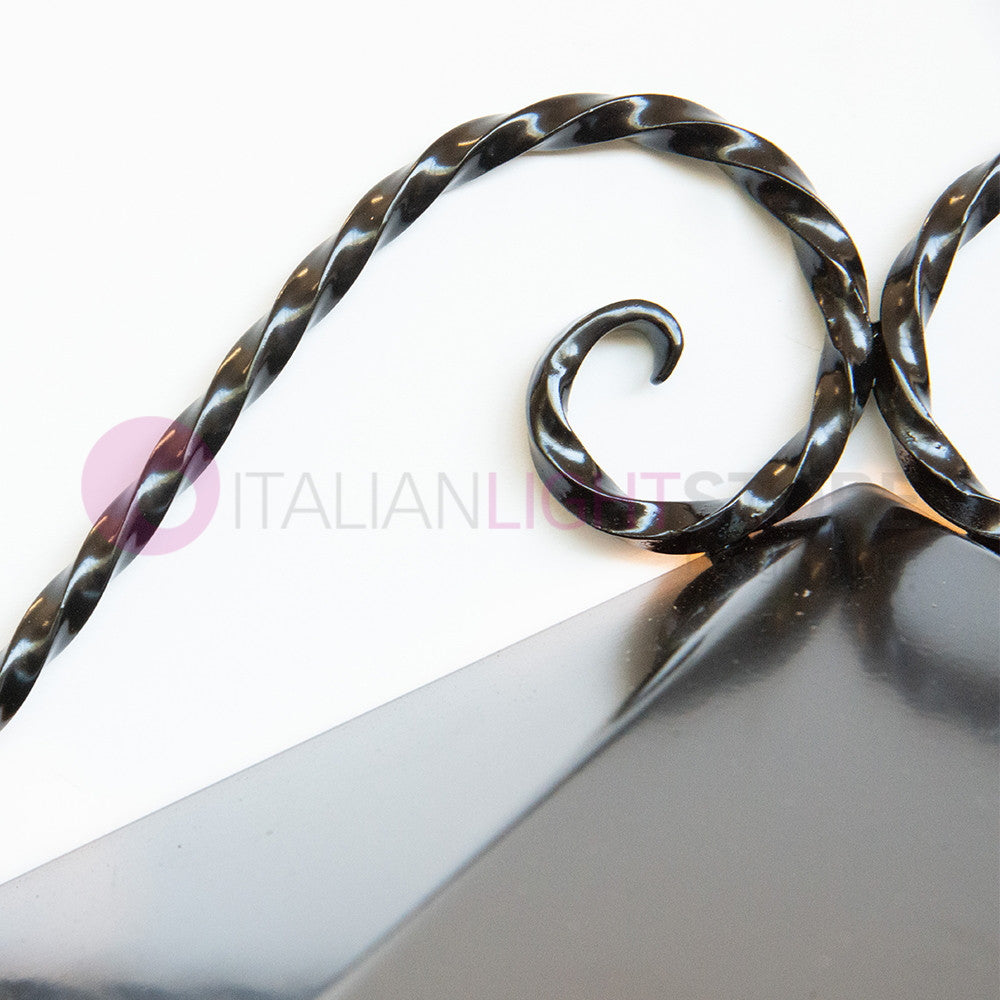 HEIDI Mezza Lanterna da Parete in Ferro Battuto Design Rustico