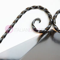 HEIDI Mezza Lanterna da Parete in Ferro Battuto Design Rustico