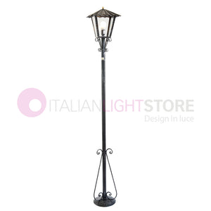 UMBRIA GRANDE Lampione con Lanterna Ferro Battuto Design Rustico