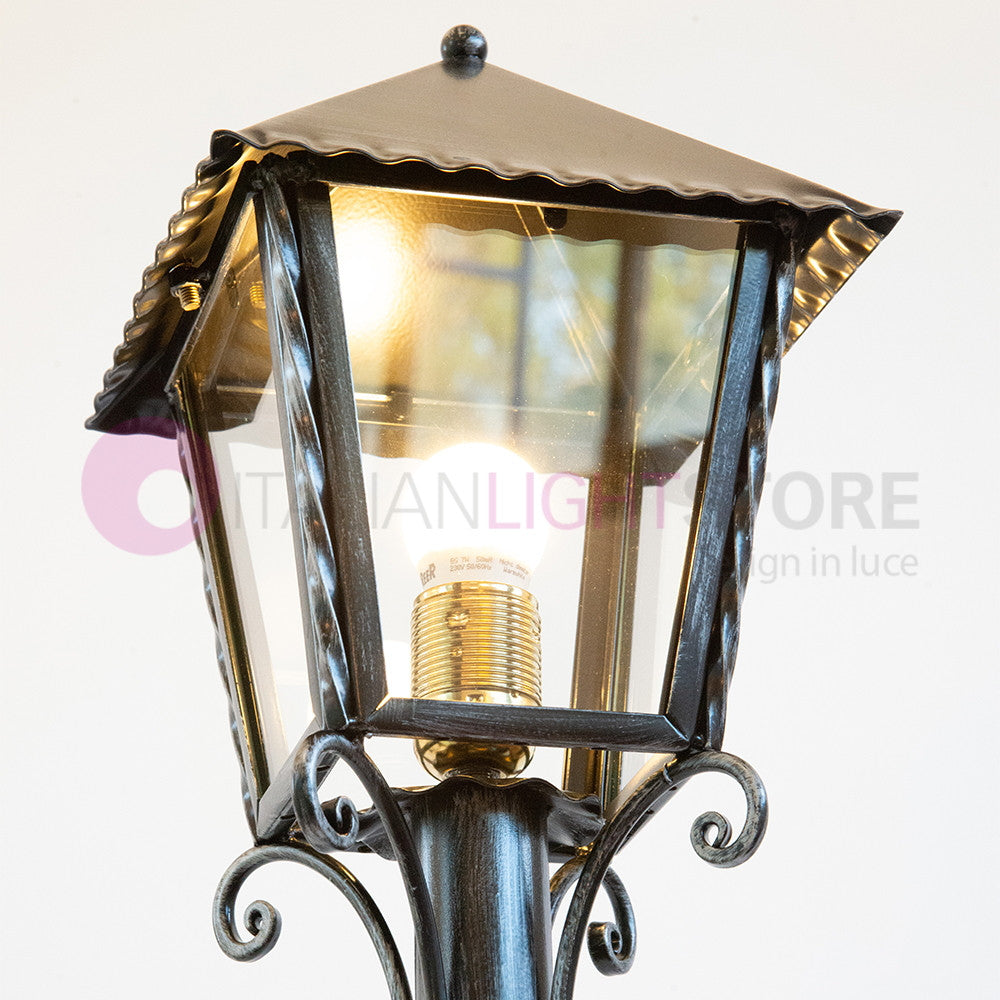 HEIDI Lampioncino con Lanterna Ferro Battuto Design Rustico