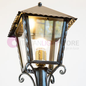 HEIDI Lampioncino con Lanterna Ferro Battuto Design Rustico