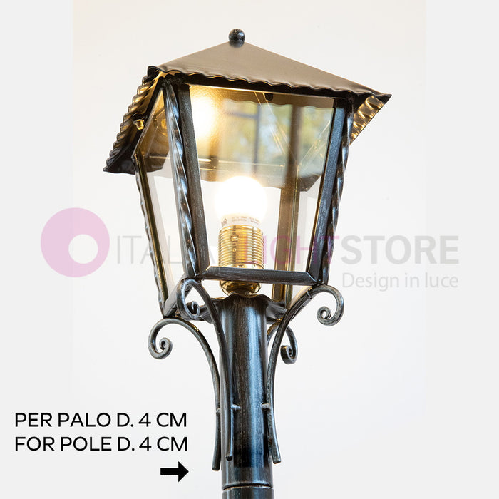 HEIDI Testata per Lampione Ferro Battuto Design Rustico