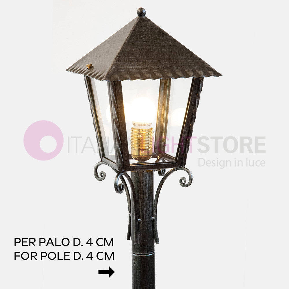HEIDI Testata per Lampione Ferro Battuto Design Rustico