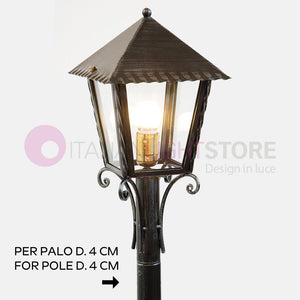 HEIDI Testata per Lampione Ferro Battuto Design Rustico
