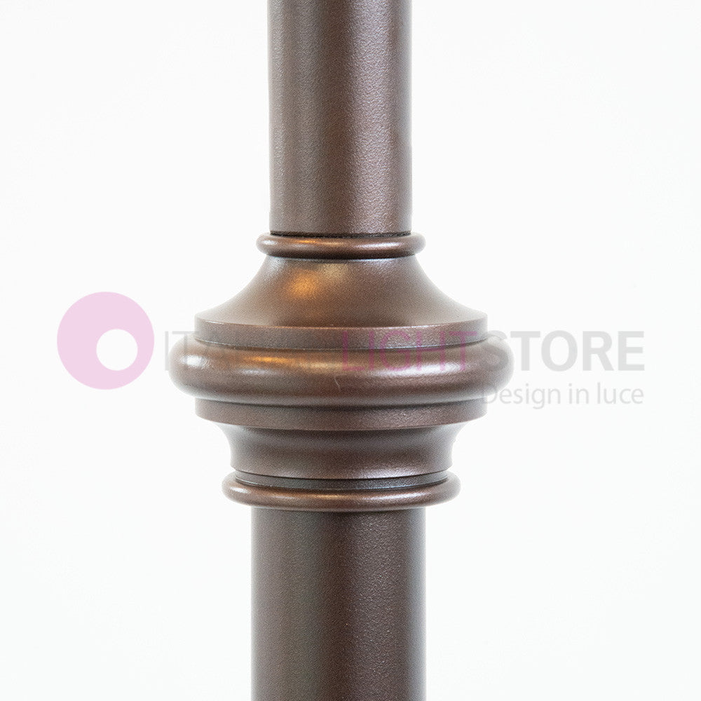 GOCCIA Lampione Rustico in Ferro Battuto a 3 Luci H.280