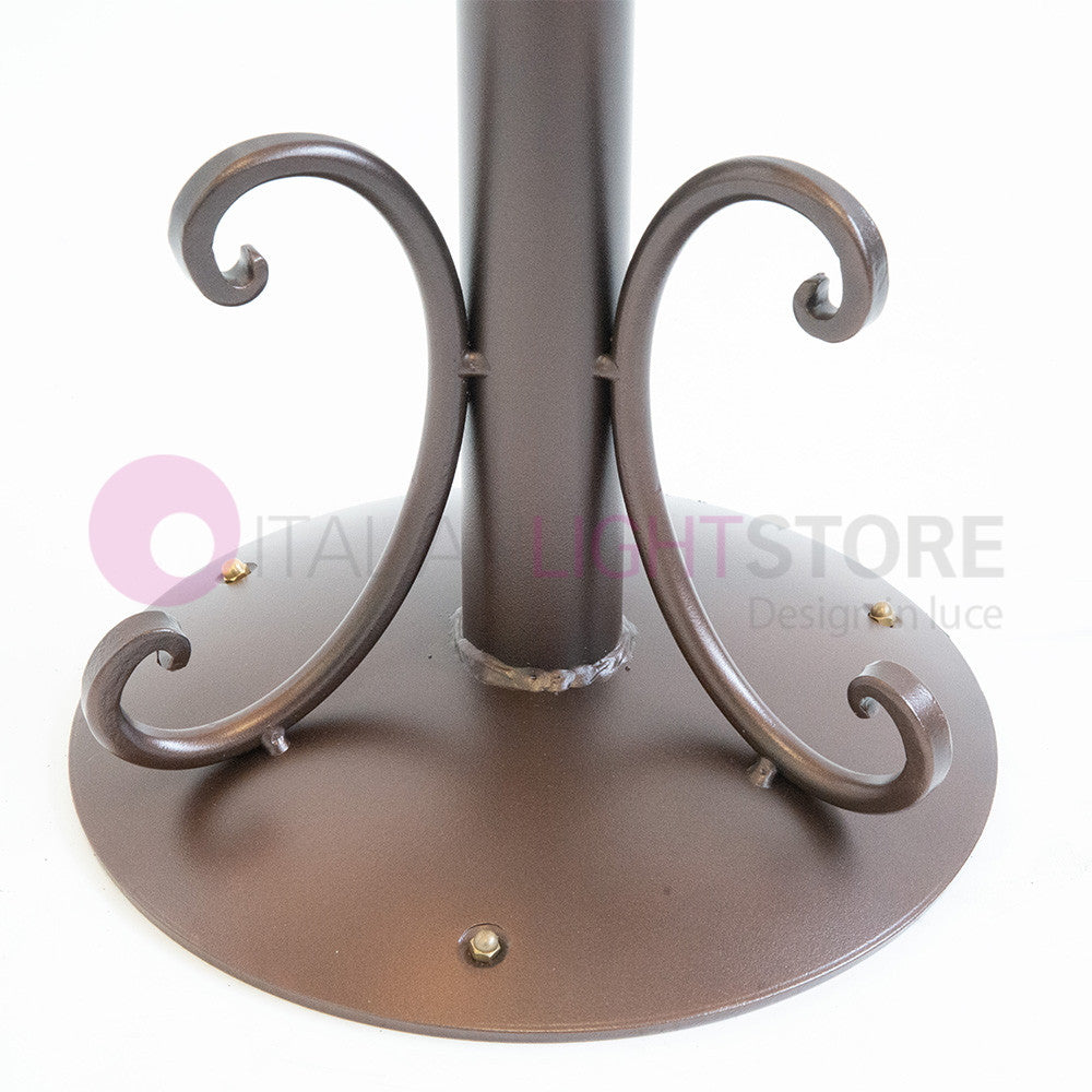 GOCCIA Lampione Rustico in Ferro Battuto a 2 Luci H.280