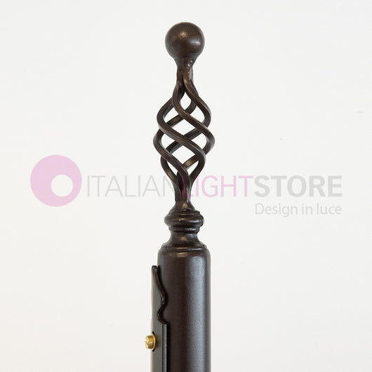 GOCCIA Lampione Rustico in Ferro Battuto a 2 Luci H.280