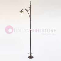 GOCCIA Lampione Rustico in Ferro Battuto a 1 Luce H.280