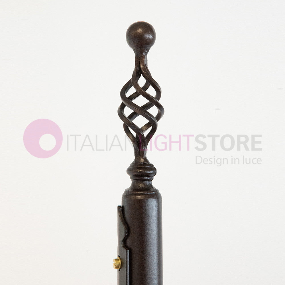 GOCCIA Lampione Rustico in Ferro Battuto a 1 Luce H.280