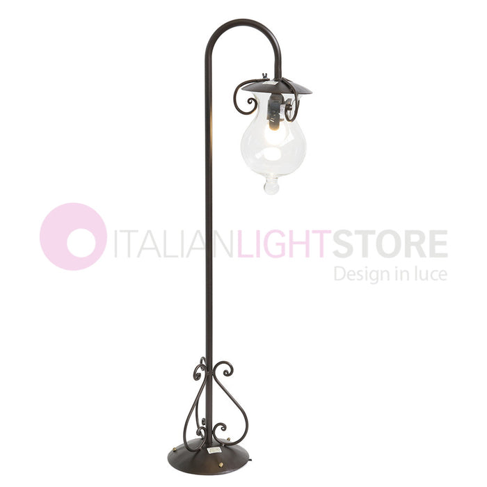 GOCCIA Lampioncino Rustico in Ferro Battuto H. 100 Cm